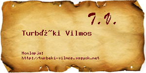 Turbéki Vilmos névjegykártya